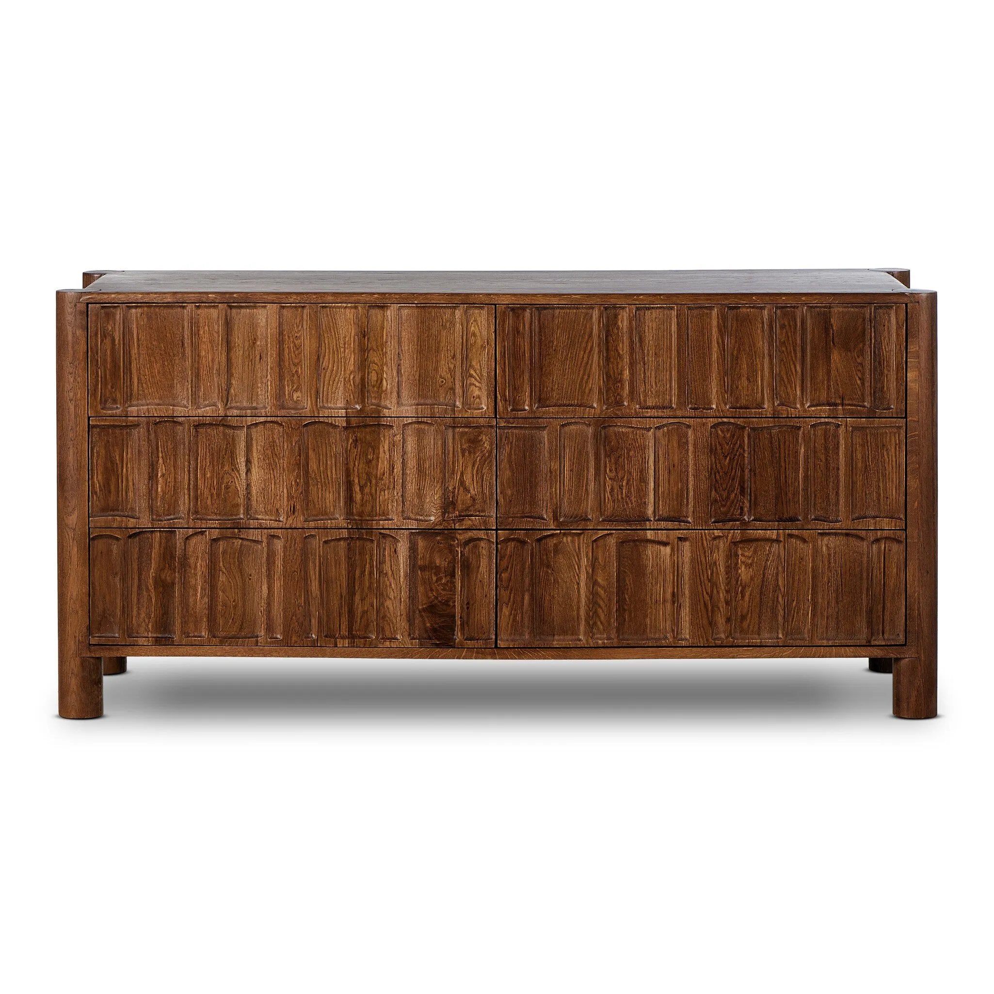Ezri Cocoa Oak 6 Drawer Dresser | Amethyst Home Ezri Cocoa Oak 6 Drawer Dresser | Amethyst Home