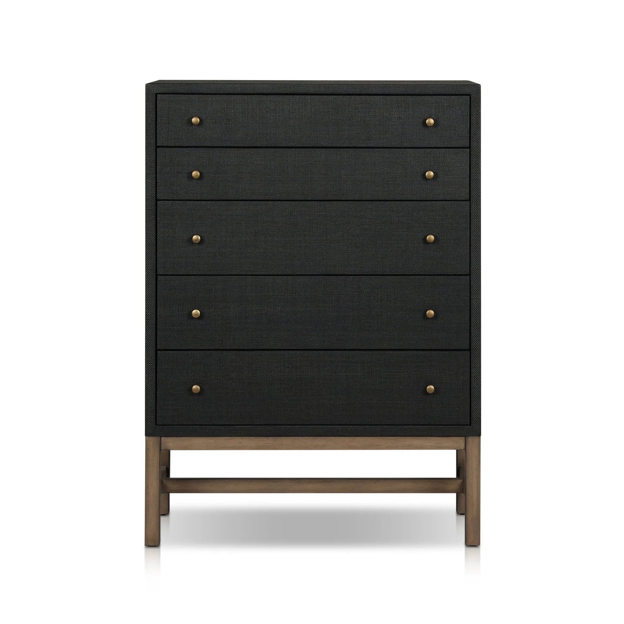 Fiona Black Raffia Tall Dresser | Amethyst Home Fiona Black Raffia Tall Dresser | Amethyst Home
