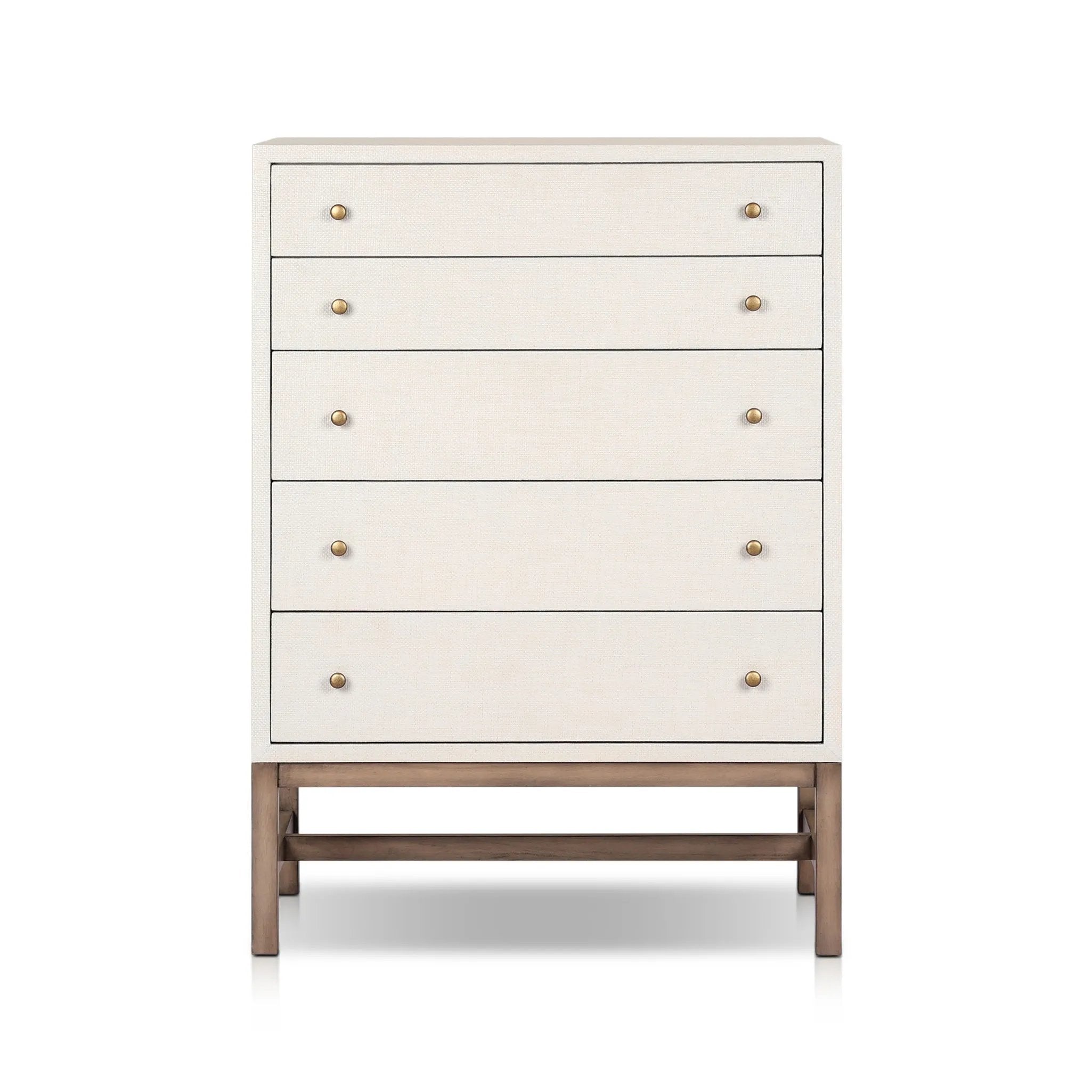 Four Hands Fiona Tall Dresser, Ivory Painted Raffia Four Hands Fiona Tall Dresser, Ivory Painted Raffia