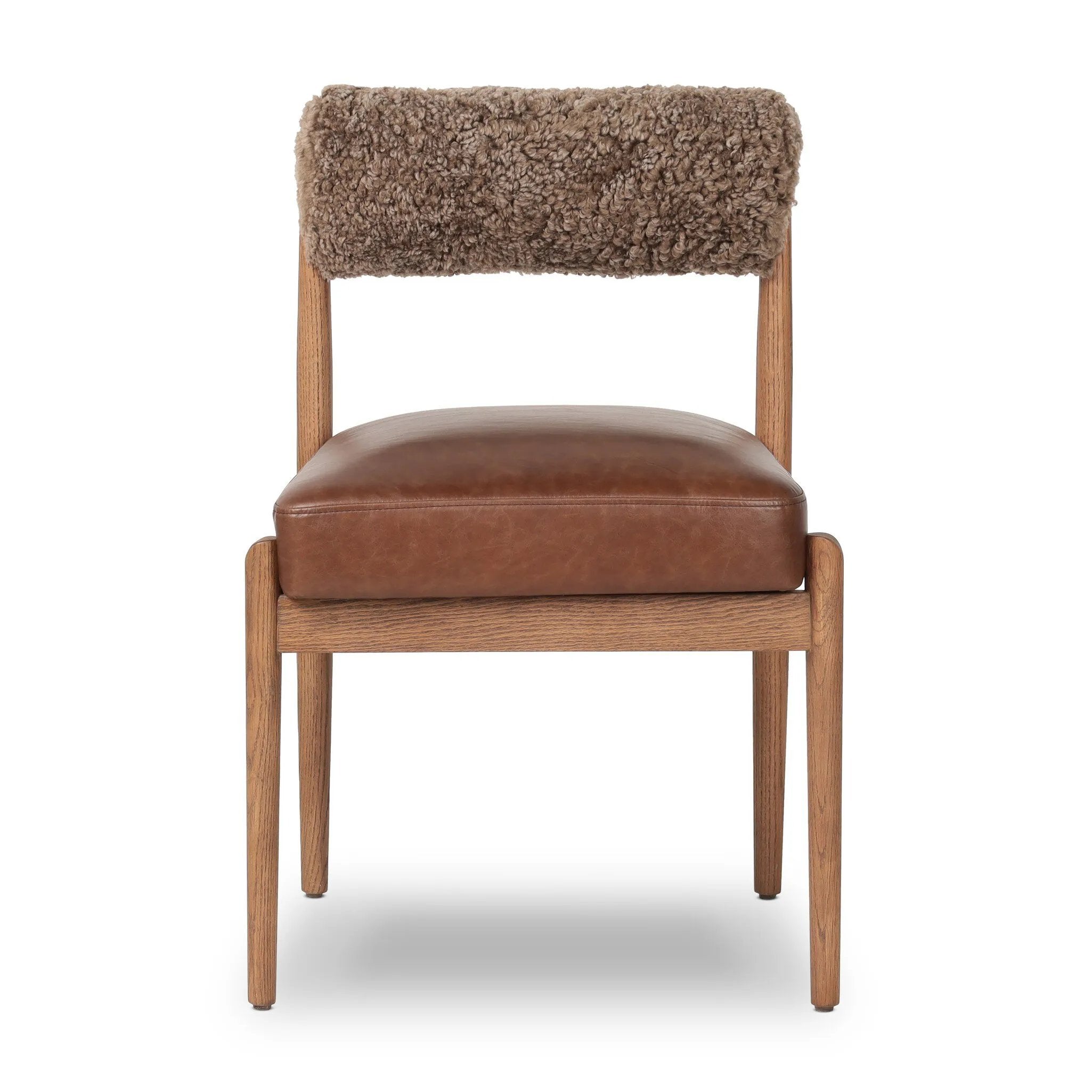 Jazelle Taupe Shearling Dining Chair | Amethyst Home