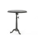 Crafted in iron with a carbon finish, this adjustable table features a versatile top that oscillates, blending classic design with utility.Collection: Rockwel Amethyst Home provides interior design, new home construction design consulting, vintage area rugs, and lighting in the Park City metro area.