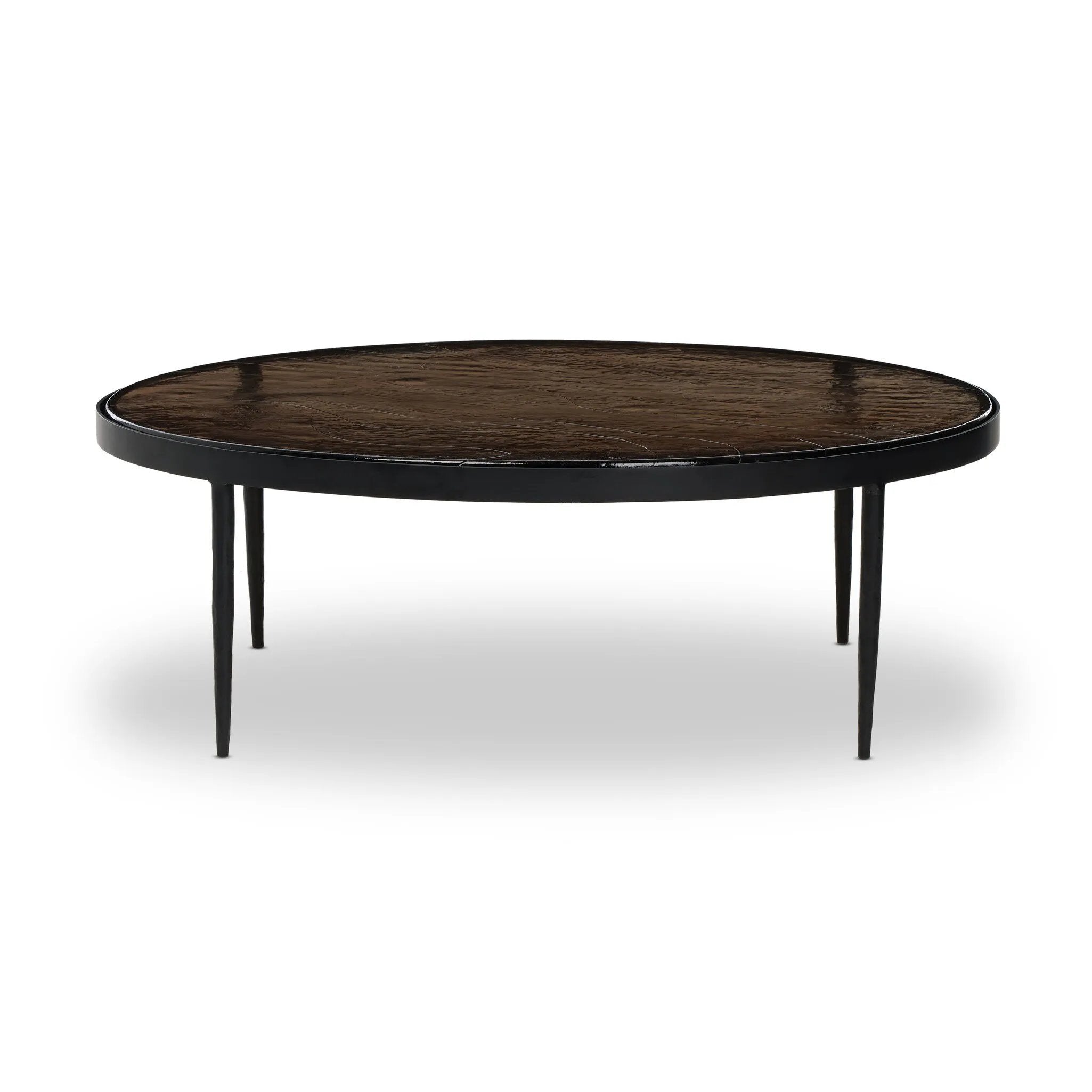 Yoko Grand Coffee Table - Smoked Brown Cast Glass | Amethyst Home