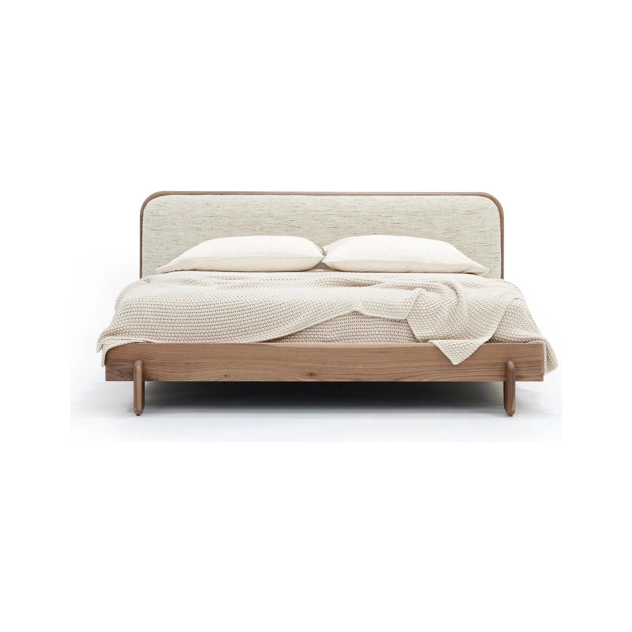 George Walnut Low Headboard King Bed By Verellen | Amethyst Home