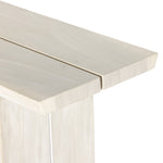 Made from bleached Guanacaste, a minimalist console table features live edging and split slab detailing. Light in look and finish, for versatility in any space or style. Amethyst Home provides interior design, new construction, custom furniture and area rugs in the Winter Garden metro area