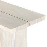 Made from bleached Guanacaste, a minimalist console table features live edging and split slab detailing. Light in look and finish, for versatility in any space or style. Amethyst Home provides interior design, new construction, custom furniture and area rugs in the Winter Garden metro area