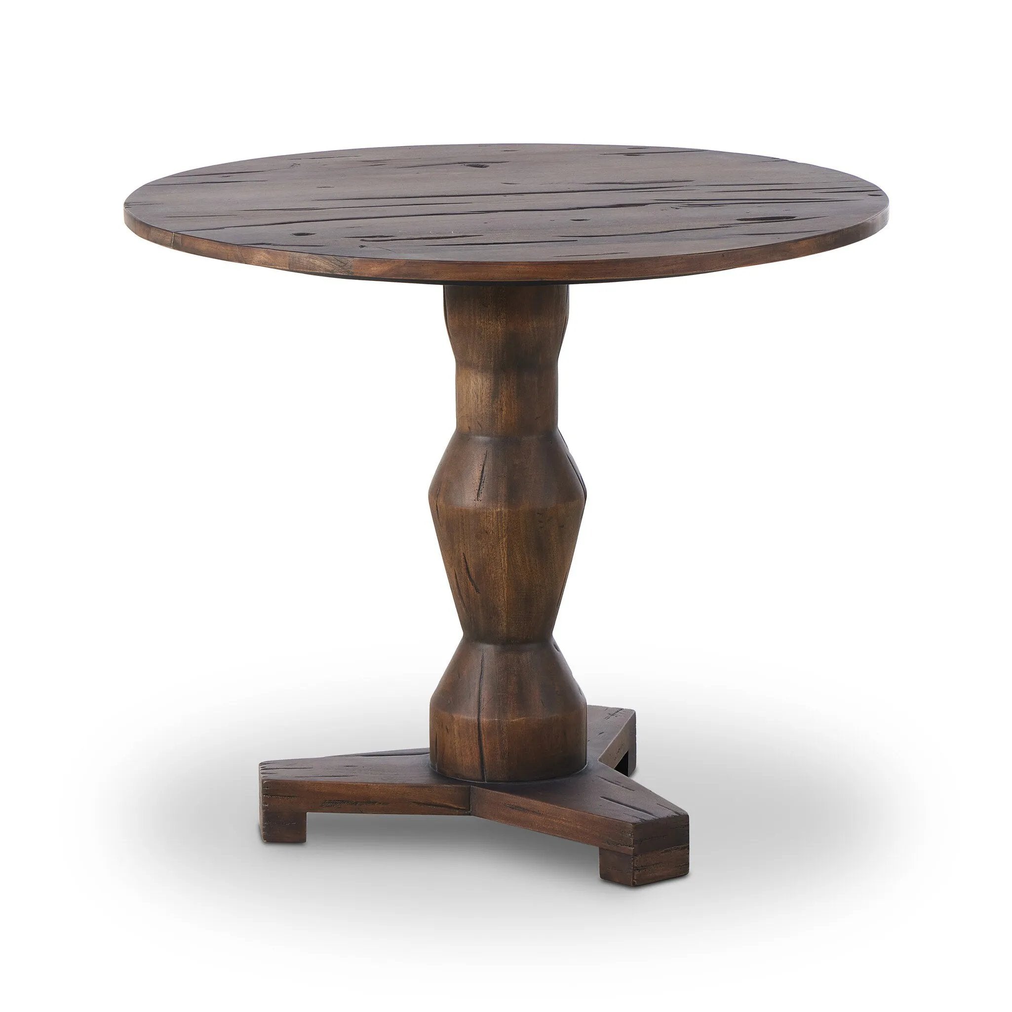 Inspired by Romanian sculptor Constantin BrÃ¢ncu?i, a classic pedestal table of mixed character woods works a heritage look into the home.Collection: Theor Amethyst Home provides interior design, new home construction design consulting, vintage area rugs, and lighting in the Kansas City metro area.