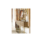 Best describe as a show stopper, the Annecy console table features an art-deco inspired aesthetic with a rustic twist. Made from reclaimed fir wood, it will withstand major wear and tear. Four deep drawers that seem to float above the brass finished frame makes it practical to keep essentials handy and airy at your entry way Amethyst Home provides interior design, new home construction design consulting, vintage area rugs, and lighting in the San Diego metro area.