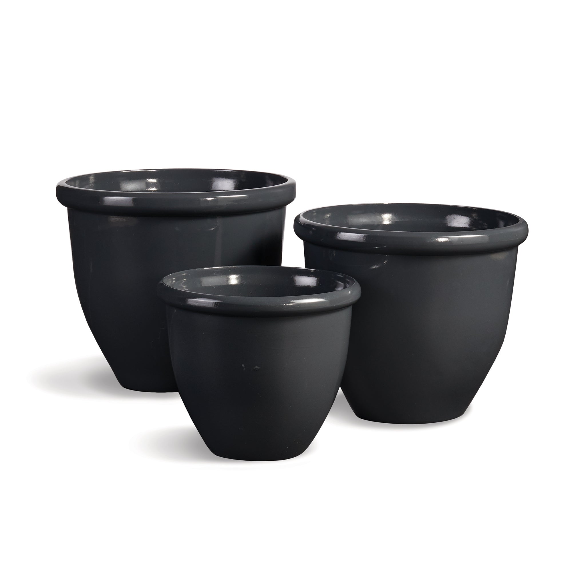 outdoor glazed plant pots Glazelite Garden Pots, Set Of 3