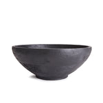 Serve up your best salad in this handcrafted serving bowl. Made of a solid mango wood and stained a dramatic deep black, it is a stunning vessel for your favorite recipes. Amethyst Home provides interior design, new construction, custom furniture, and area rugs in the Newport Beach metro area.