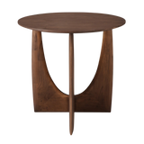 Table d'appoint géométrique en teck - Marron | prêt pour l'expédition!