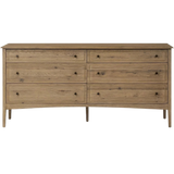 Maggie Aged Smoked Oak Resawn 6 Drawer Dresser