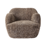 Julius Taupe Shearling Swivel Chair
