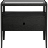 Spindle Bedside Table Oak Black