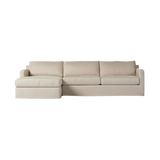 Hampton Evere Creme 2-Piece Left Chaise Slipcover Sectional