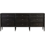 Toulouse Distressed Black 9 Drawer Dresser