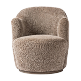 Aurora Taupe Shearling Swivel Chair | shipping 02/10/2026