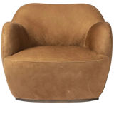 Russell Nubuck Suede Cognac Swivel Chair