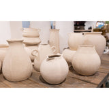 Paper Mache Vase Natural White Dia 8.46"