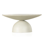 Corbett Coffee Table - Textured Matte White / Creamy Taupe Marble