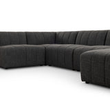 Langham Channeled 5-Piece Sectional - Saxon Charcoal