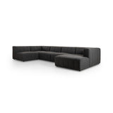 Langham Channeled 5-Piece Sectional - Saxon Charcoal