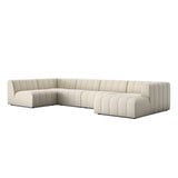 Langham Channeled 5-Piece Sectional - Crypton Nomad Snow