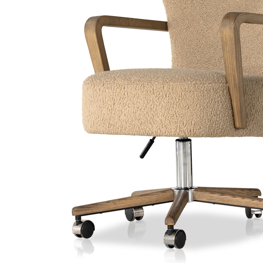 Melrose Sheepskin Camel Desk Chair | shipping 10/30/2023