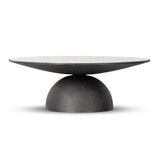 Corbett Coffee Table - Hammered Grey / Creamy Taupe Marble