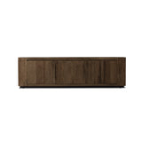Abaso Media Console - Ebony Rustic Wormwood Oak