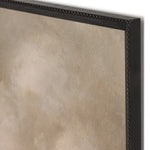 Featuring Peace 1.0 Brimfield Black Like A River #3 by Hannah Winters by Four Hands at Amethyst Home. Alabama painter Hannah Winters finds inspiration in vintage landscapes, working with oil paint and an array of materials to texturize her ethereal pieces. Finished within a decorative Brimfield black frame of naturally distressed painted pine. Handmade in .  Amethyst Home provides interior design, new home construction design consulting, vintage area rugs, and lighting in the Charlotte metro area.