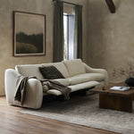 Featuring Crawford Antigo Natural Power Recliner 3-Piece Sectional Sofa by Four Hands at Amethyst Home. A fresh take on the classic recliner. Customize your comfort level with the push of hidden buttons with pieces in our Power Motion collection. Sculpted in light, versatile high-performance fabric. Performance fabrics are specially created to withstand sp. Amethyst Home provides interior design, new home construction design consulting, vintage area rugs, and lighting in the Alpharetta metro area.