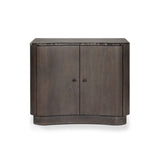 Boa Nightstand - Espresso Mindi Veneer - Dark Honed Emperador Marble