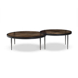 Yoko Nesting Tables - Set Of 2 - Smoked Brown Cast Glass