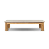 Sterling Outdoor Stone Coffee Table - Beige Fossil Travertine | shipping 07/15/2026
