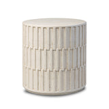Callisto Outdoor End Table - Aged White Concrete