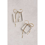 Maxi Gold Duster Bow Holiday Statement Earrings