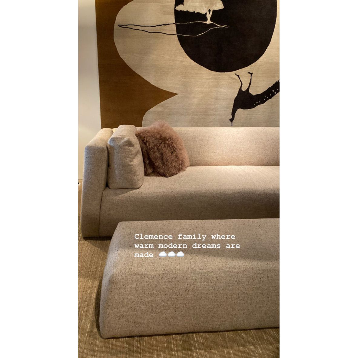 The Clemence XL features a minimalist design with clean, low-profile lines, complemented by plush cushions and luxurious throw pillows. Amethyst Home provides interior design, new home construction design consulting, vintage area rugs, and lighting in the Nashville metro area.