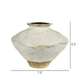 Vase with Natural Base, Ceramic, White