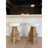 Damon Durham Cream Swivel Bar + Counter Stool  (Lifestyle View)