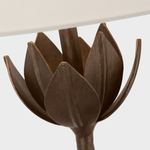 Featuring Alberto Large Table Lamp Antique Bronze Leaf by Visual Comfort at Amethyst Home. The Alberto by Julie Neill pays homage to artist Diego Giacometti through elegant floral forms. Flowers, alone or in groups, bloom with intricate petals that explore the beauty of plaster as a sculptural material lending itself to this down-to-earth texture completed by a variety of metallic. Amethyst Home provides interior design, new construction, custom furniture, and area rugs in the Calabasas metro area