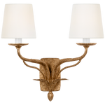 Featuring Amalfi 15" Double Sconce Milano Gold by Visual Comfort at Amethyst Home. Illuminate your space with the elegant Amalfi 15" Double Sconce Milano Gold. This luxurious sconce adds a touch of opulence to any room, creating a warm and inviting atmosphere. With its sophisticated design and stunning Milano Gold finish, this sconce is the perfect addition to elevate your space to ne. Amethyst Home provides interior design, new construction, custom furniture, and area rugs in the Miami metro area