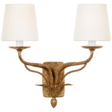 Featuring Amalfi 15" Double Sconce Milano Gold by Visual Comfort at Amethyst Home. Illuminate your space with the elegant Amalfi 15" Double Sconce Milano Gold. This luxurious sconce adds a touch of opulence to any room, creating a warm and inviting atmosphere. With its sophisticated design and stunning Milano Gold finish, this sconce is the perfect addition to elevate your space to ne. Amethyst Home provides interior design, new construction, custom furniture, and area rugs in the Miami metro area