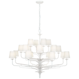 Featuring Amalfi 50" Three-Tiered Chandelier Plaster White by Visual Comfort at Amethyst Home. Illuminate your space with the Amalfi 50" Three-Tiered Chandelier in Plaster White. This elegant chandelier adds a touch of sophistication to any room. Featuring three tiers, it provides a grand and luxurious aesthetic. Perfect for adding a touch of exclusivity to your home.
Overall Dime. Amethyst Home provides interior design, new construction, custom furniture, and area rugs in the San Diego metro area