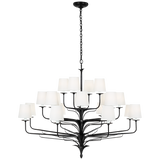Featuring Amalfi 50" Three-Tiered Chandelier Waxed Black by Visual Comfort at Amethyst Home. Illuminate your space with the Amalfi 50" Three-Tiered Chandelier in Waxed Black. The sophisticated chandelier adds a touch of luxury to any room, casting cascading light and creating an elegant ambiance. Elevate your decor with this exclusive and tasteful piece inspired by the world of ar. Amethyst Home provides interior design, new construction, custom furniture, and area rugs in the Calabasas metro area