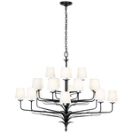 Featuring Amalfi 50" Three-Tiered Chandelier Waxed Black by Visual Comfort at Amethyst Home. Illuminate your space with the Amalfi 50" Three-Tiered Chandelier in Waxed Black. The sophisticated chandelier adds a touch of luxury to any room, casting cascading light and creating an elegant ambiance. Elevate your decor with this exclusive and tasteful piece inspired by the world of art . Amethyst Home provides interior design, new construction, custom furniture, and area rugs in the Houston metro area