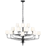 Featuring Amalfi 50" Three-Tiered Chandelier Waxed Black by Visual Comfort at Amethyst Home. Illuminate your space with the Amalfi 50" Three-Tiered Chandelier in Waxed Black. The sophisticated chandelier adds a touch of luxury to any room, casting cascading light and creating an elegant ambiance. Elevate your decor with this exclusive and tasteful piece inspired by the world of art . Amethyst Home provides interior design, new construction, custom furniture, and area rugs in the Seattle metro area