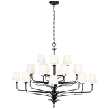 Featuring Amalfi 50" Three-Tiered Chandelier Waxed Black by Visual Comfort at Amethyst Home. Illuminate your space with the Amalfi 50" Three-Tiered Chandelier in Waxed Black. The sophisticated chandelier adds a touch of luxury to any room, casting cascading light and creating an elegant ambiance. Elevate your decor with this exclusive and tasteful piece inspired by the world of art . Amethyst Home provides interior design, new construction, custom furniture, and area rugs in the Seattle metro area