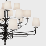 Featuring Amalfi 50" Three-Tiered Chandelier Waxed Black by Visual Comfort at Amethyst Home. Illuminate your space with the Amalfi 50" Three-Tiered Chandelier in Waxed Black. The sophisticated chandelier adds a touch of luxury to any room, casting cascading light and creating an elegant ambiance. Elevate your decor with this exclusive and tasteful piece inspired by the world of a. Amethyst Home provides interior design, new construction, custom furniture, and area rugs in the Washington metro area