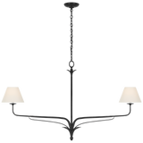 Featuring Amalfi 57" Linear Chandelier Waxed Black by Visual Comfort at Amethyst Home. Experience timeless elegance with our Amalfi 57" Linear Chandelier in Waxed Black. This luxurious chandelier adds a touch of sophistication to any space, effortlessly illuminating with its refined design. Elevate your home with this exclusive and artistic piece.. Amethyst Home provides interior design, new construction, custom furniture, and area rugs in the Charlotte metro area