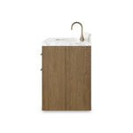 Featuring Anthem Washed Natural Veneer Single Wide Vanity by Four Hands at Amethyst Home. Set the tone for a calming, peaceful space with this simple, yet spacious design. Crafted with a wire-brushed, thick oak veneer base in a natural finish for added character, a Carrera marble top and solid brass hardware. A mix of drawers, cabinets and open shelving offers a variety of storag. Amethyst Home provides interior design, new construction, custom furniture, and area rugs in the Washington metro area